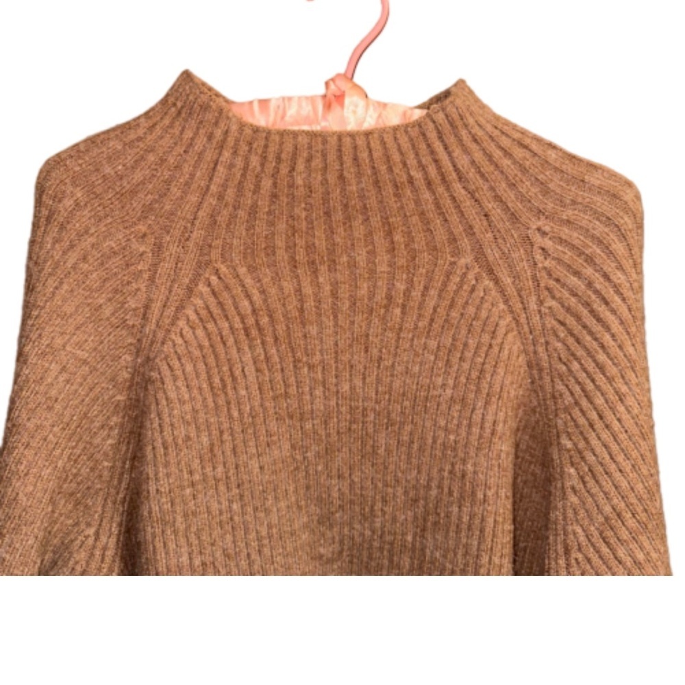 A New Day Ribbed High Low Sweater Size Medium Mauve Pink Brown